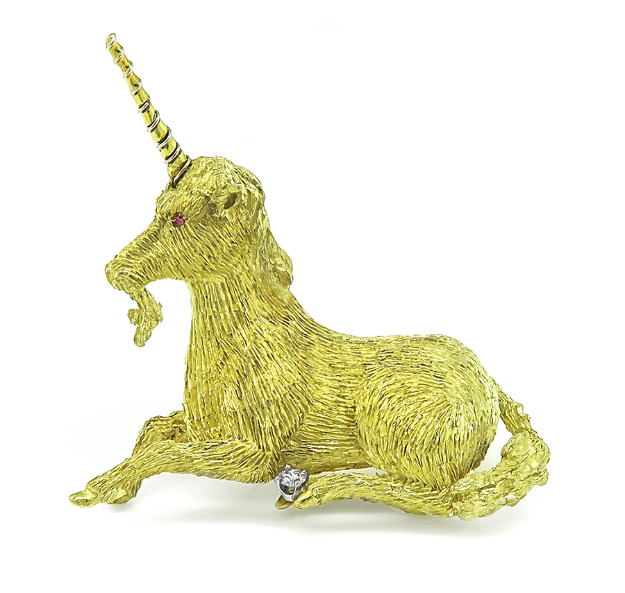 Estate Gold Unicorn Pin