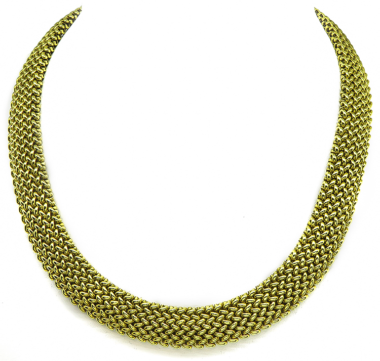 Estate Gold Weave Necklace and Bracelet Set