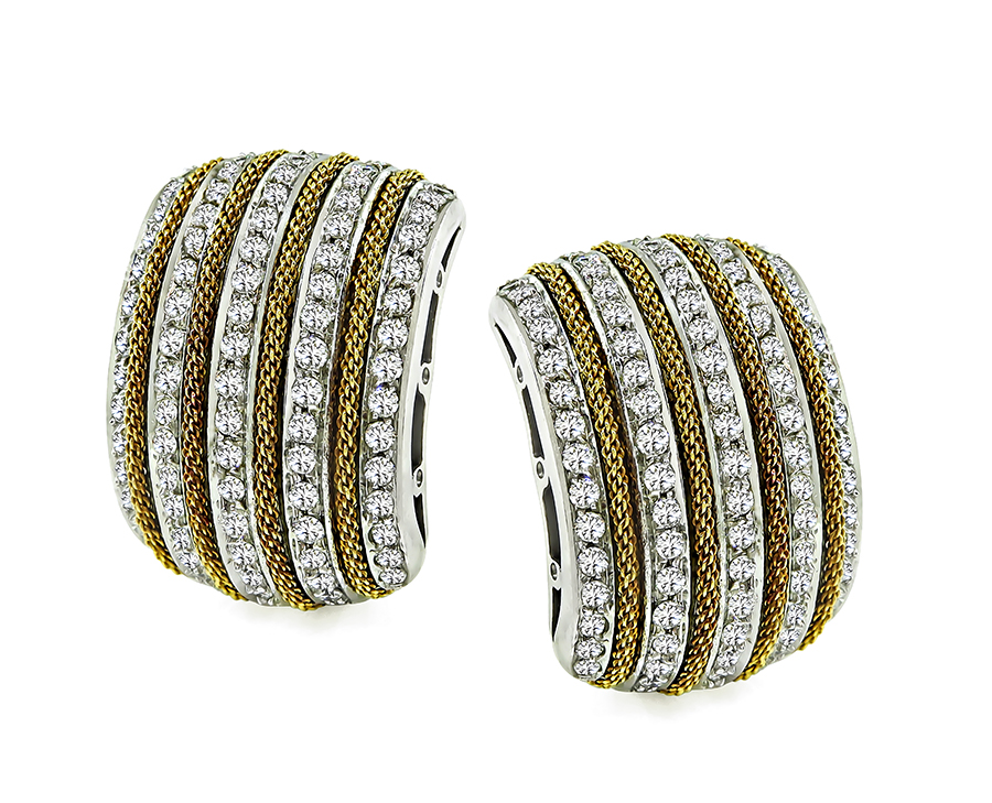 Estate Harpo's 3.25ct Diamond Gold Earrings