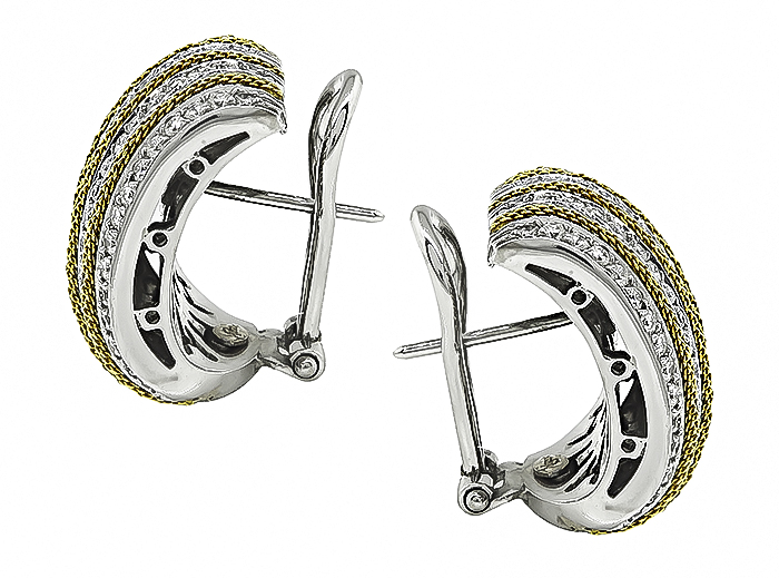 Estate Harpo's 3.25ct Diamond Gold Earrings