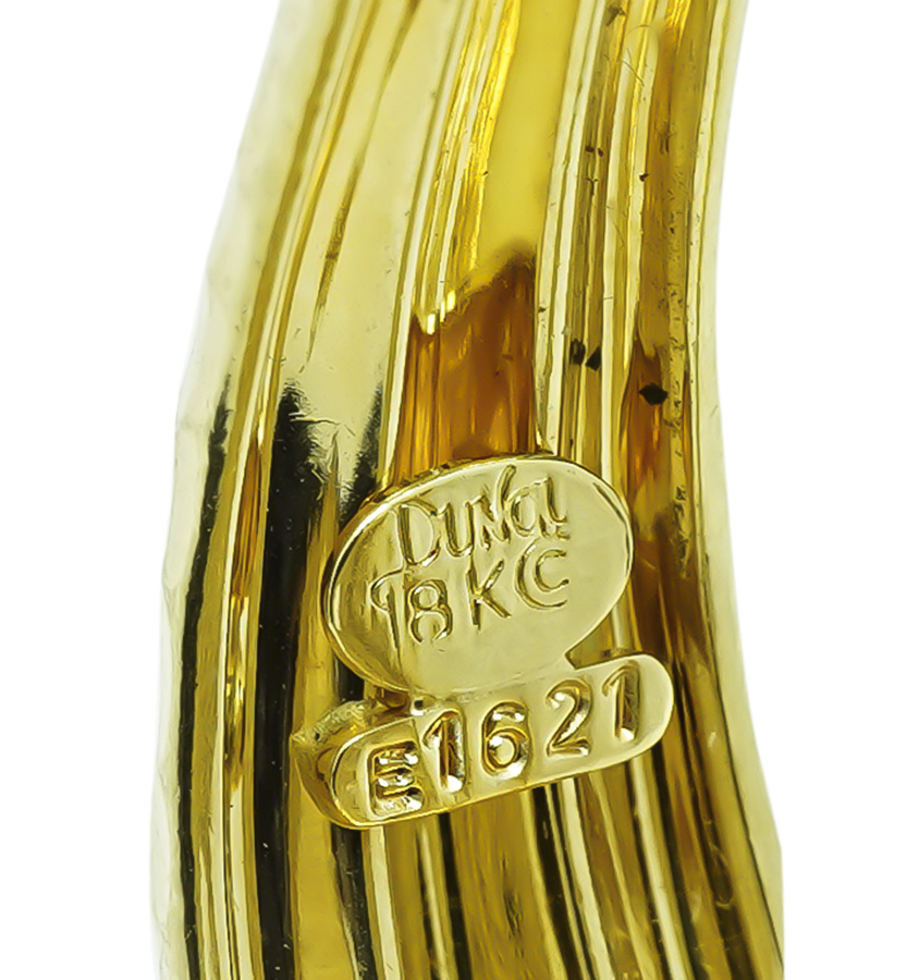 Estate Henry Dunay Hammered Gold Earrings