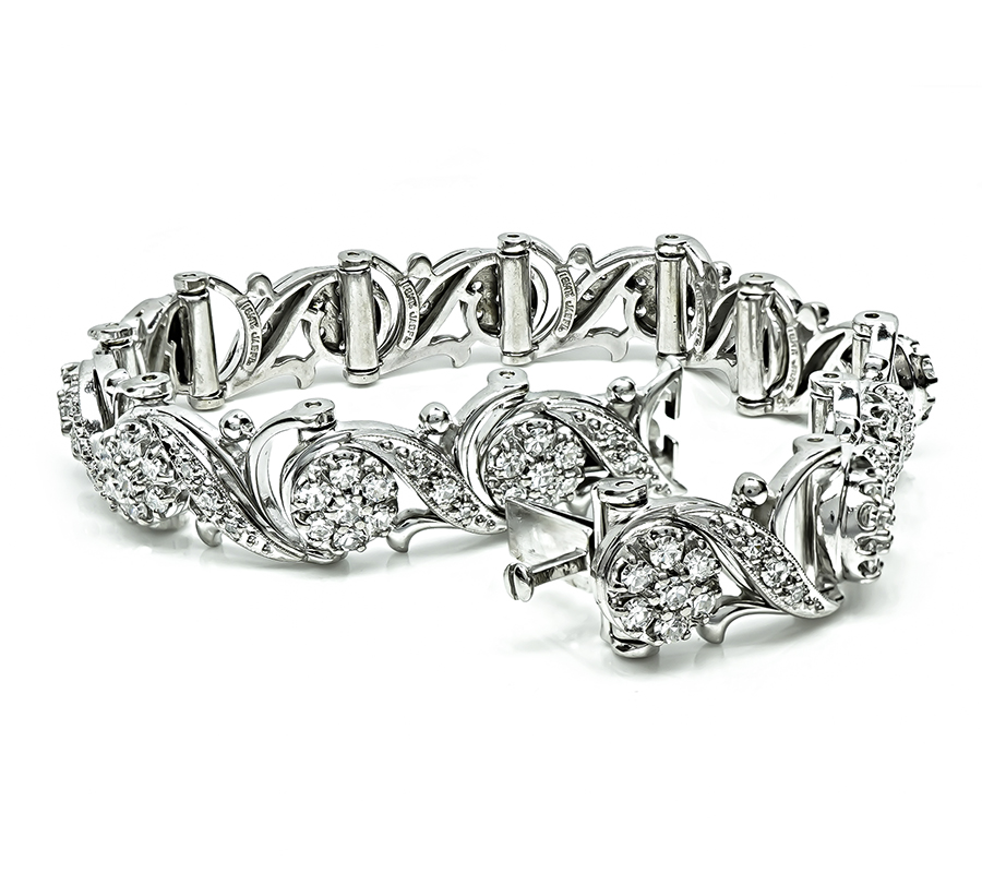 Estate Jabel 5.00ct Diamond Gold Bracelet