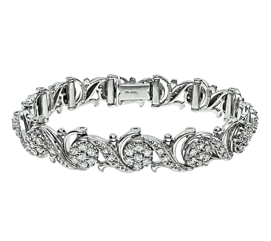 Estate Jabel 5.00ct Diamond Gold Bracelet