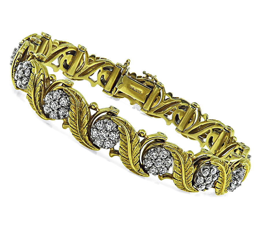 Estate Jabel 3.50ct Diamond Gold Bracelet