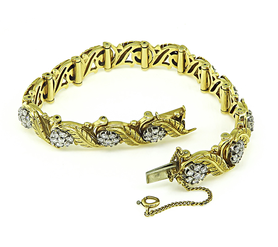 Estate Jabel 3.50ct Diamond Gold Bracelet