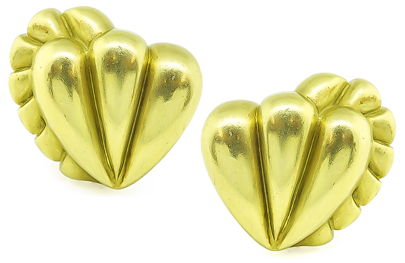 1983 Kieselstein Cord Gold Heart Earrings