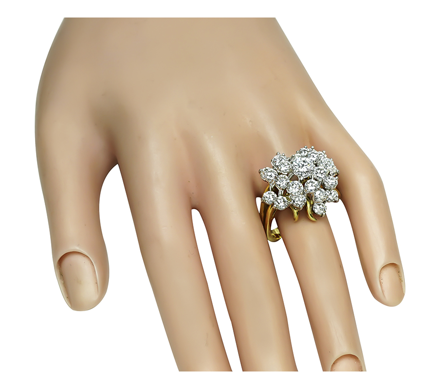 Estate Kurt Wayne 3.50ct Diamond Gold Cocktail Ring