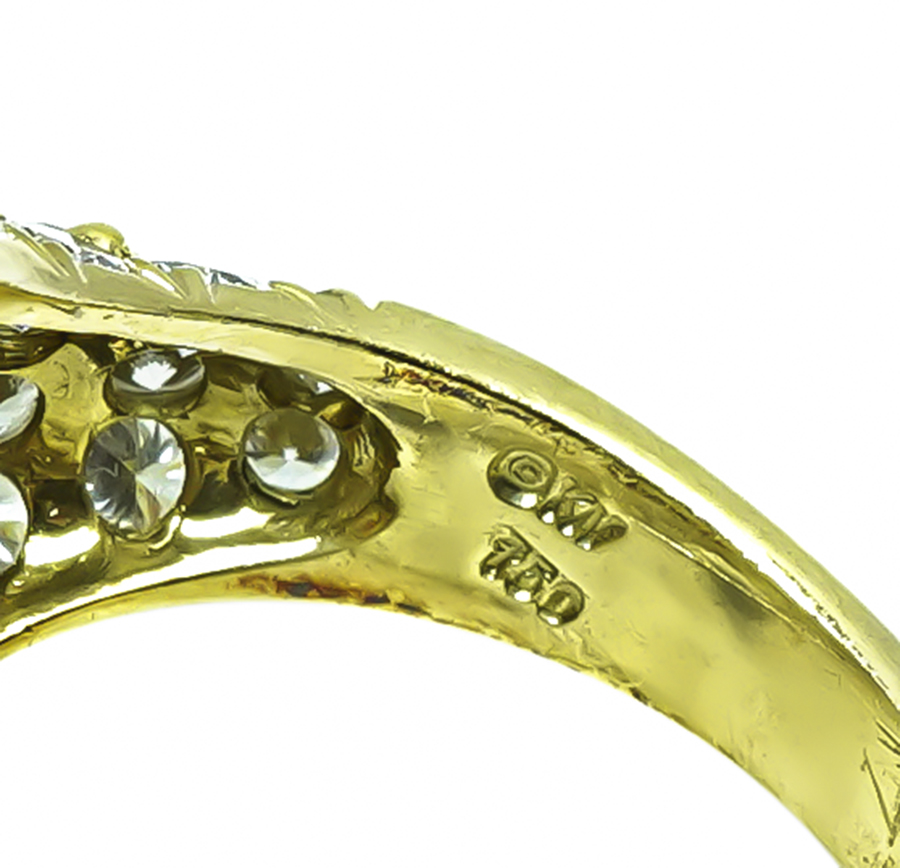 Estate Kurt Wayne 5.00ct Diamond Pearl Gold Ring