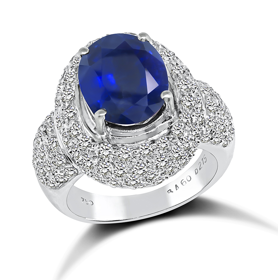 Estate 3.50ct Sapphire 2.15ct Diamond Ring