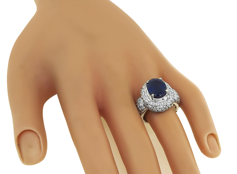 Estate 3.50ct Sapphire 2.15ct Diamond Ring