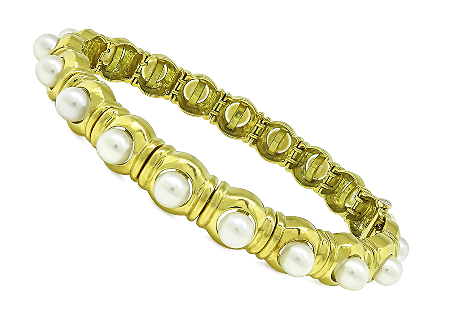 Estate Pearl Gold Bracelet