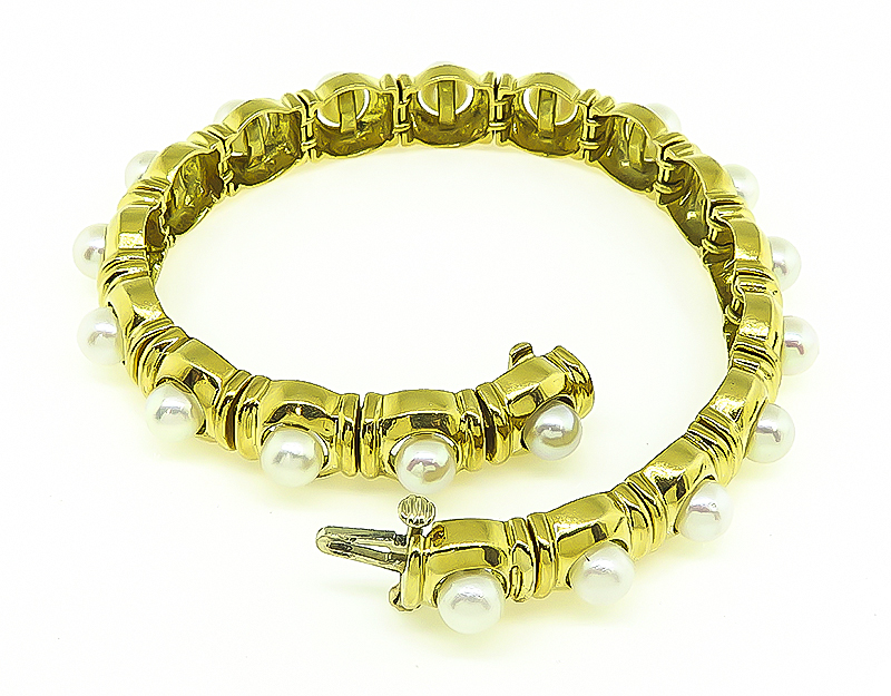 Estate Pearl Gold Bracelet