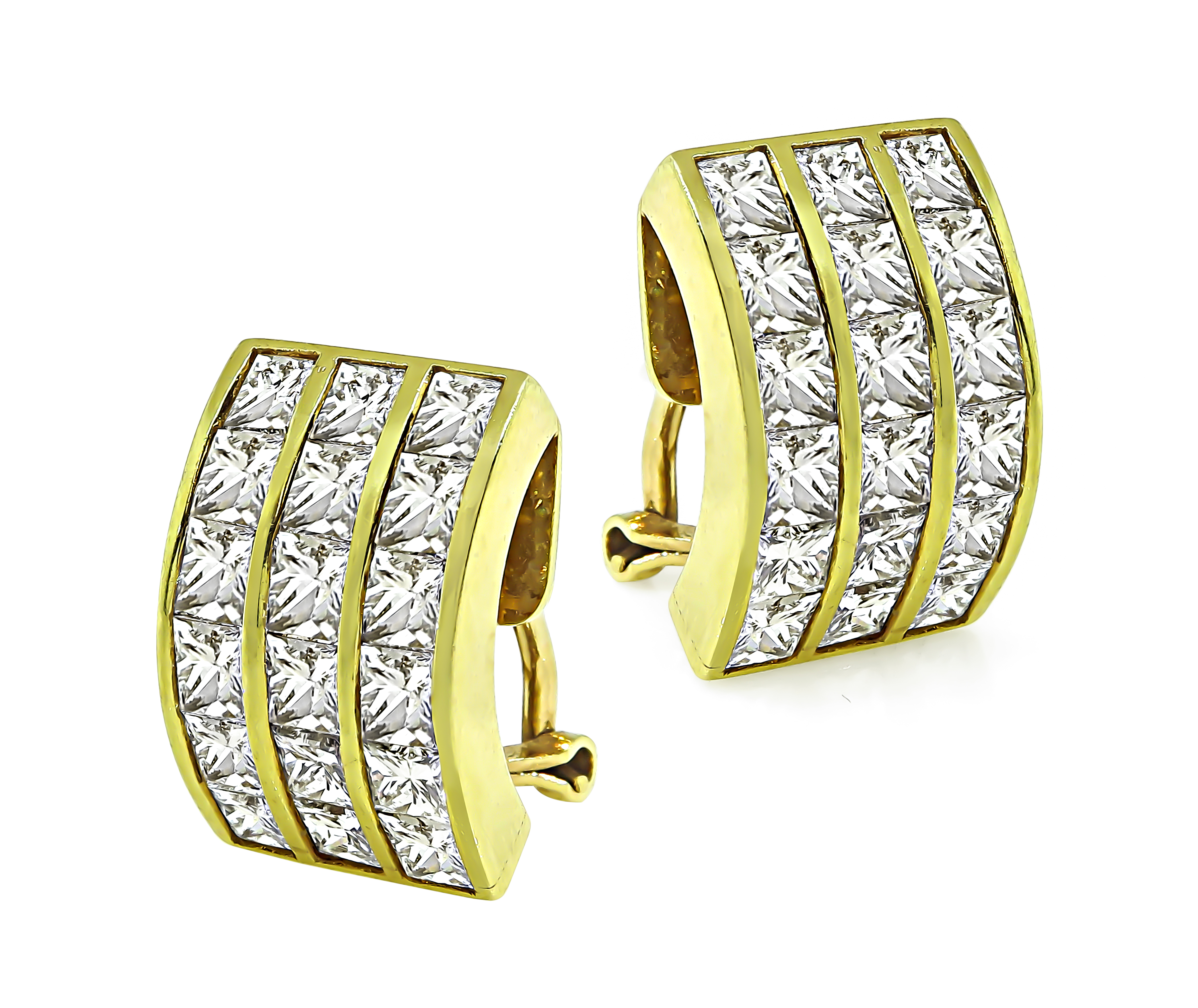 Estate 3.00ct Diamond Gold Earrings