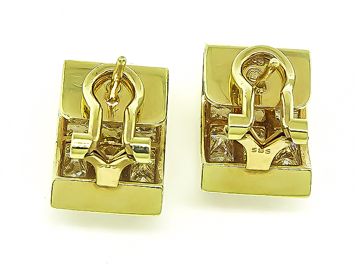 Estate 3.00ct Diamond Gold Earrings