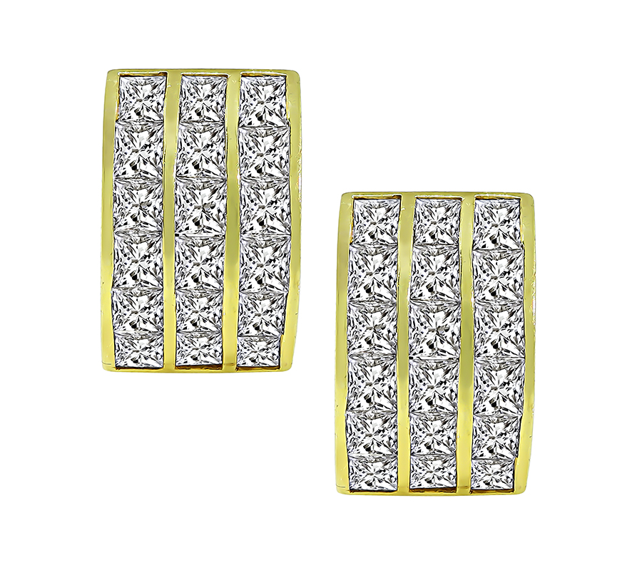 Estate 3.00ct Diamond Gold Earrings