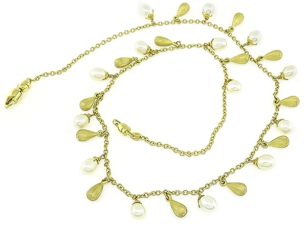 Estate Roberto Coin Pearl Gold Necklace