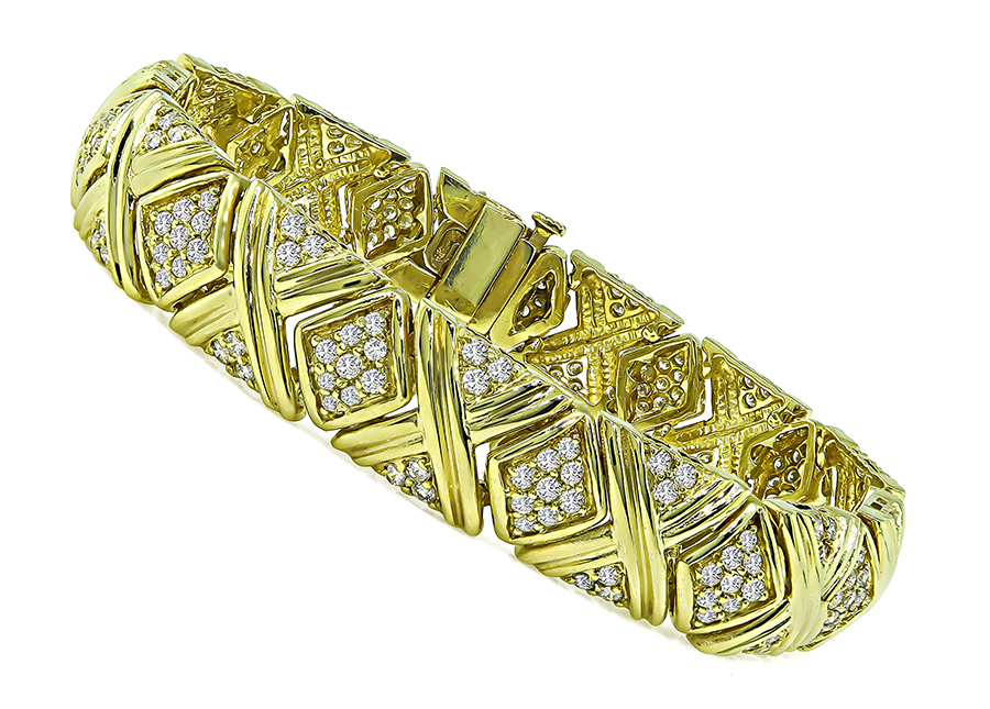 Estate 3.50ct Diamond Gold Bracelet