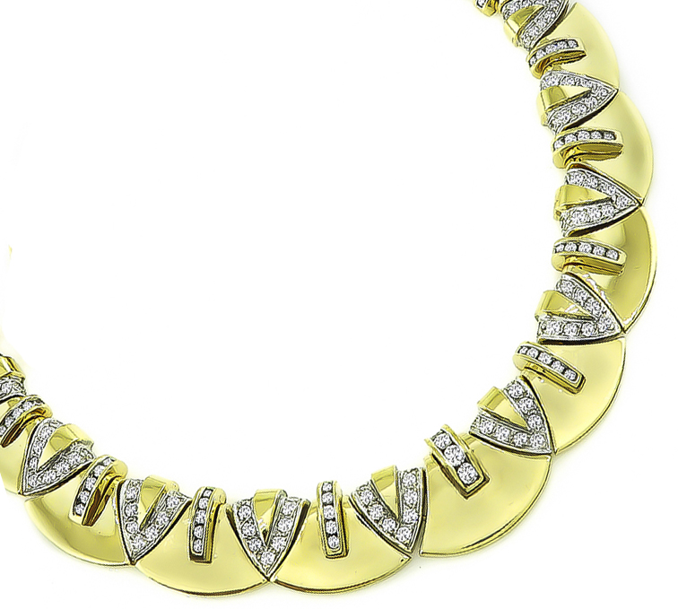 Estate 5.75ct Diamond Gold Necklace