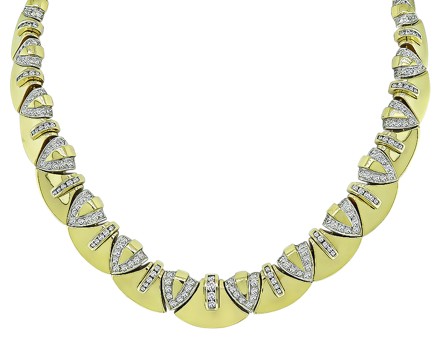 Estate 5.75ct Diamond Gold Necklace