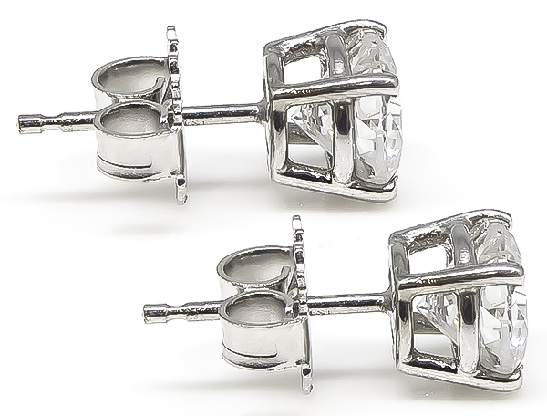 Estate 1.97ct Diamond Stud Earrings