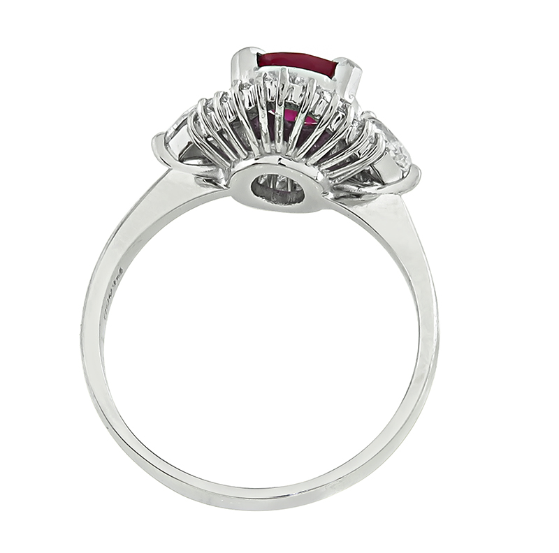 Estate 1.27ct Ruby 0.98ct Diamond Ring