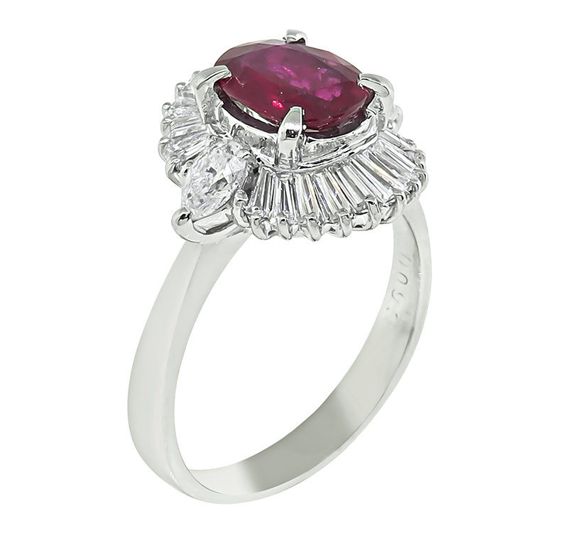 Estate 1.27ct Ruby 0.98ct Diamond Ring