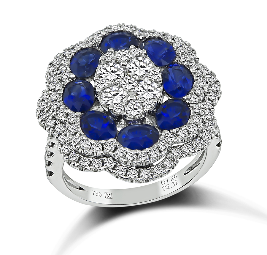 Estate 2.32ct Sapphire 1.26ct Diamond Ring