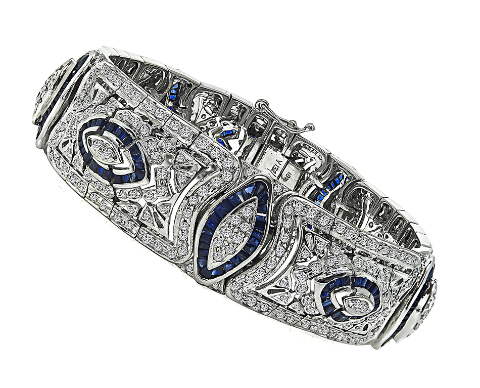 Estate 6.00ct Diamond 4.50ct Sapphire Bracelet