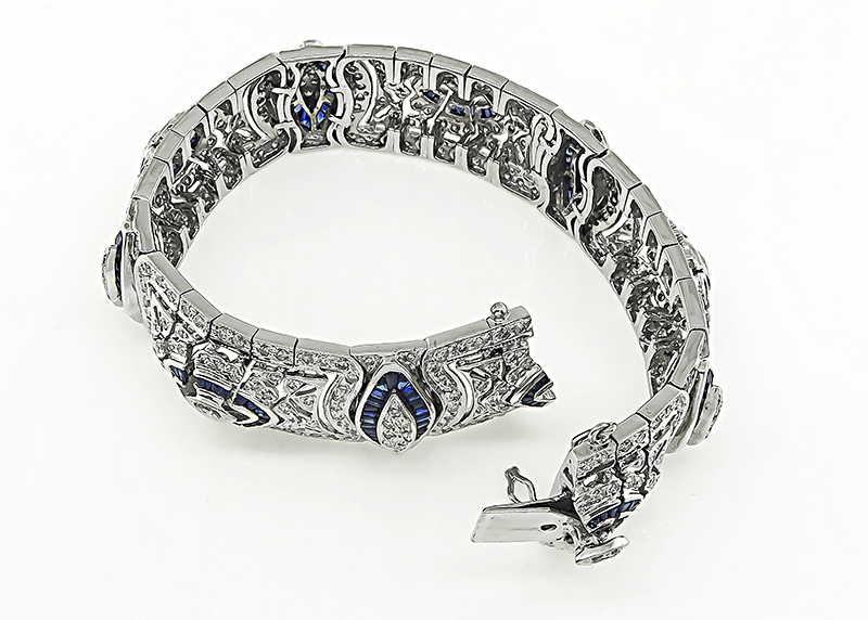 Estate 6.00ct Diamond 4.50ct Sapphire Bracelet