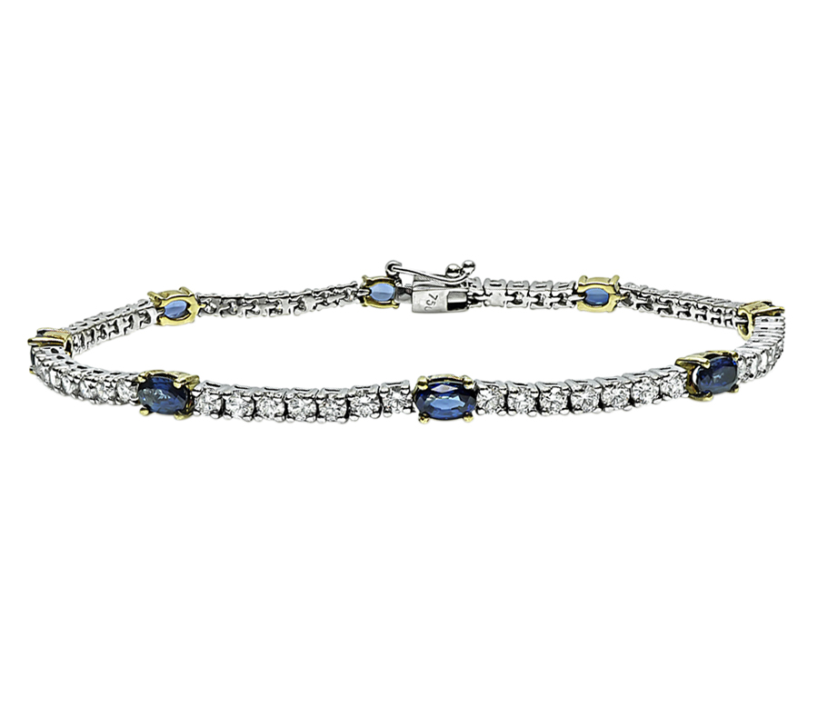 Estate 3.60ct Sapphire 2.20ct Diamond Bracelet