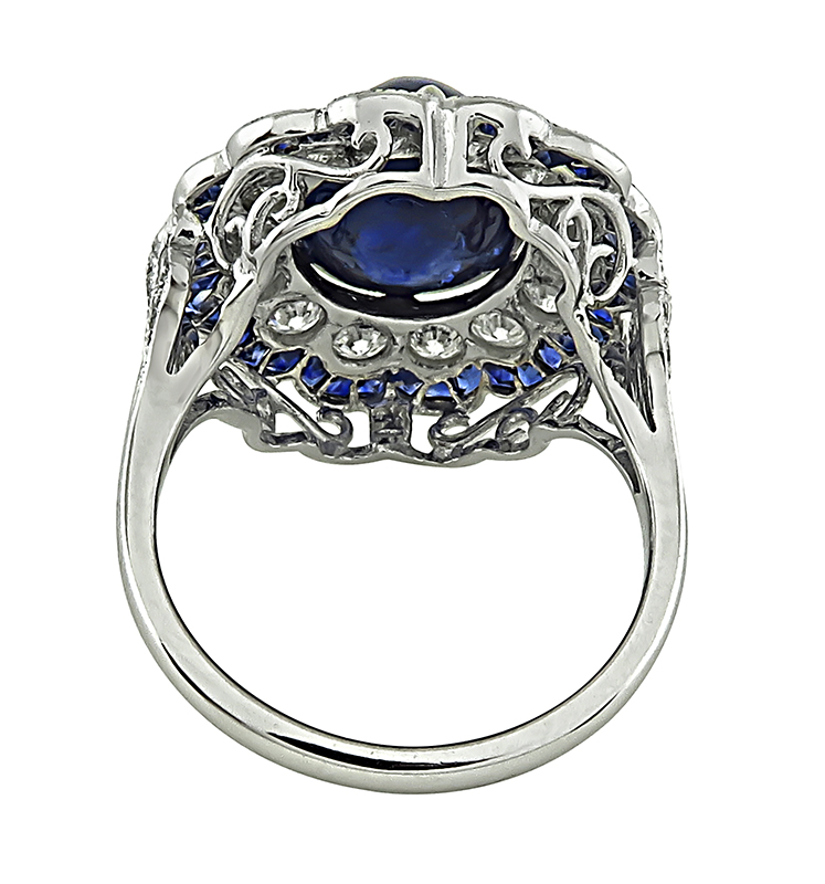 Estate 5.71ct Sapphire 1.20ct Diamond Ring