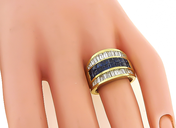 Estate 1.60ct Sapphire 1.00ct Diamond Gold Ring