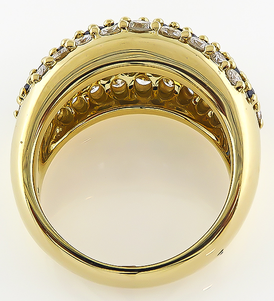 Estate 1.73ct Diamond 1.47ct Sapphire Gold Ring