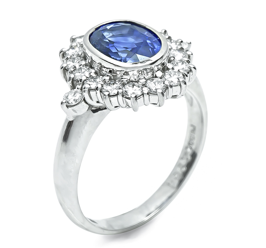 Estate 2.96ct Sapphire 0.60ct Diamond Ring