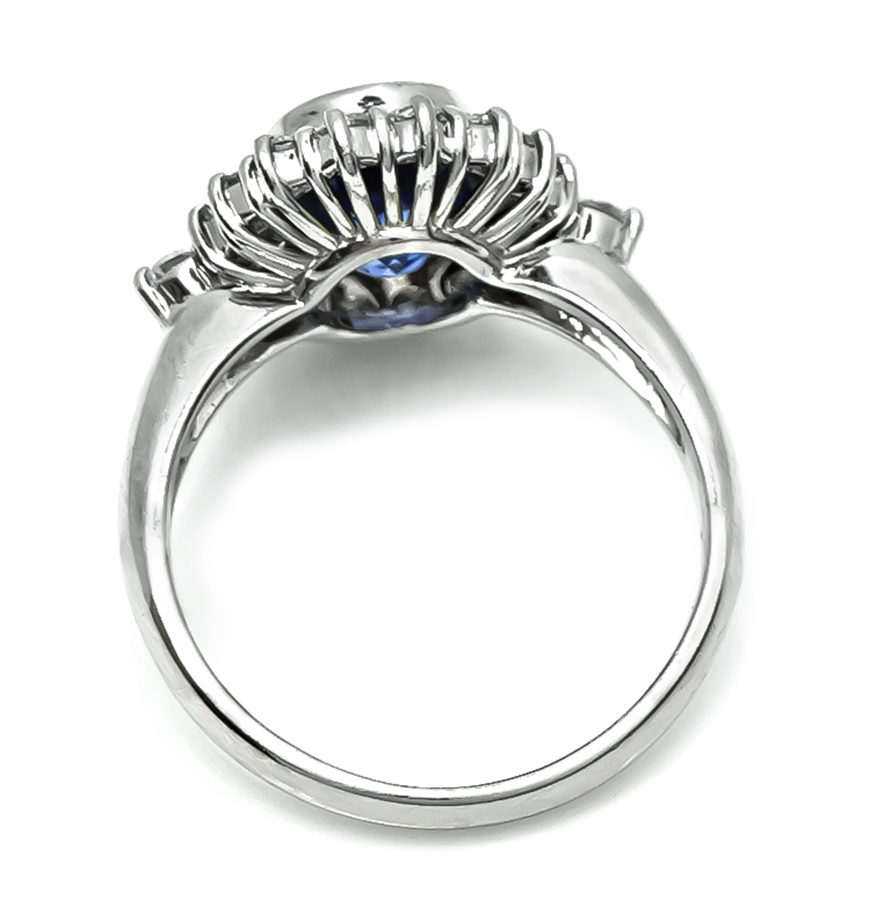 Estate 2.96ct Sapphire 0.60ct Diamond Ring