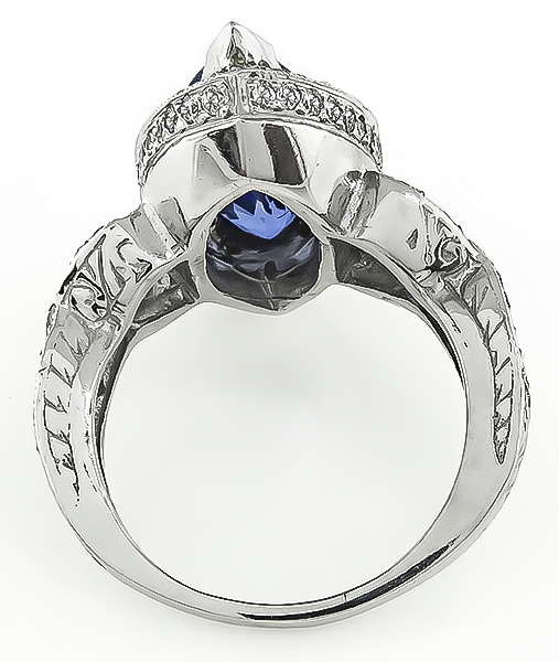 Estate 4.00ct Sapphire 2.00ct Diamond Ring