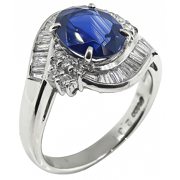 Estate 2.35ct Sapphire 0.95ct Diamond Ring