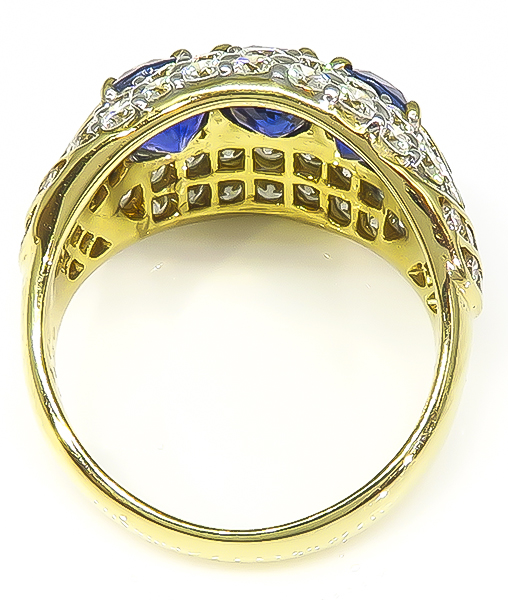 Estate 2.00ct Diamond 2.50ct Sapphire Ring