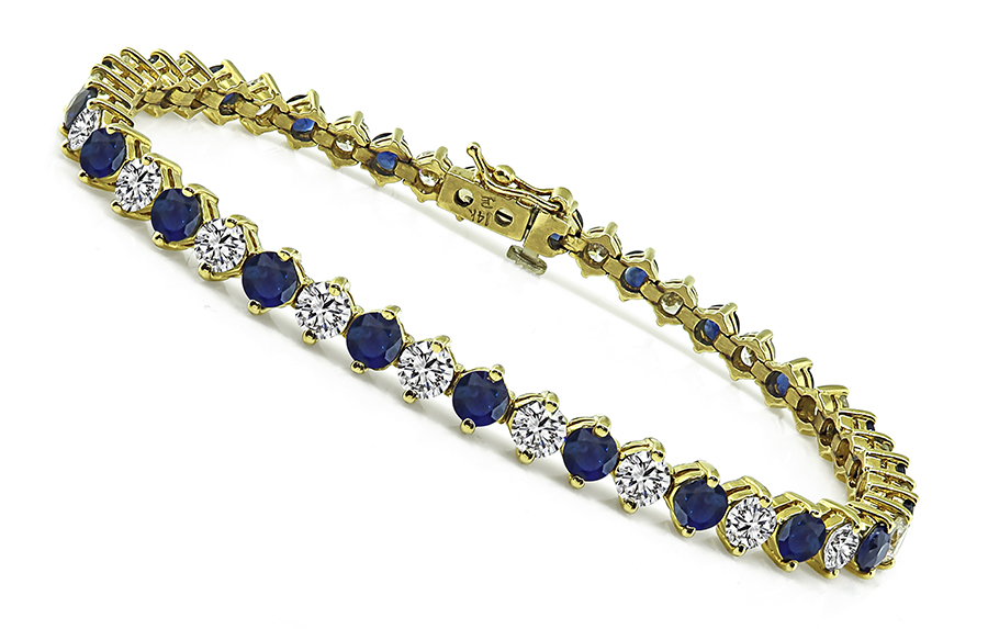 Estate 4.50ct Sapphire 3.50ct Diamond Bracelet