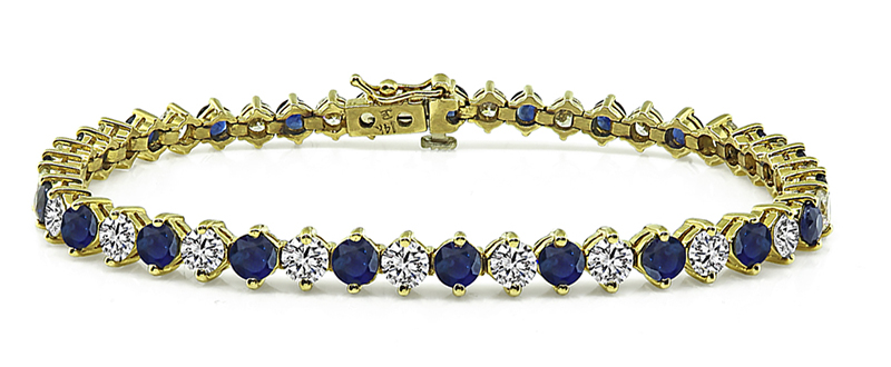 Estate 4.50ct Sapphire 3.50ct Diamond Bracelet