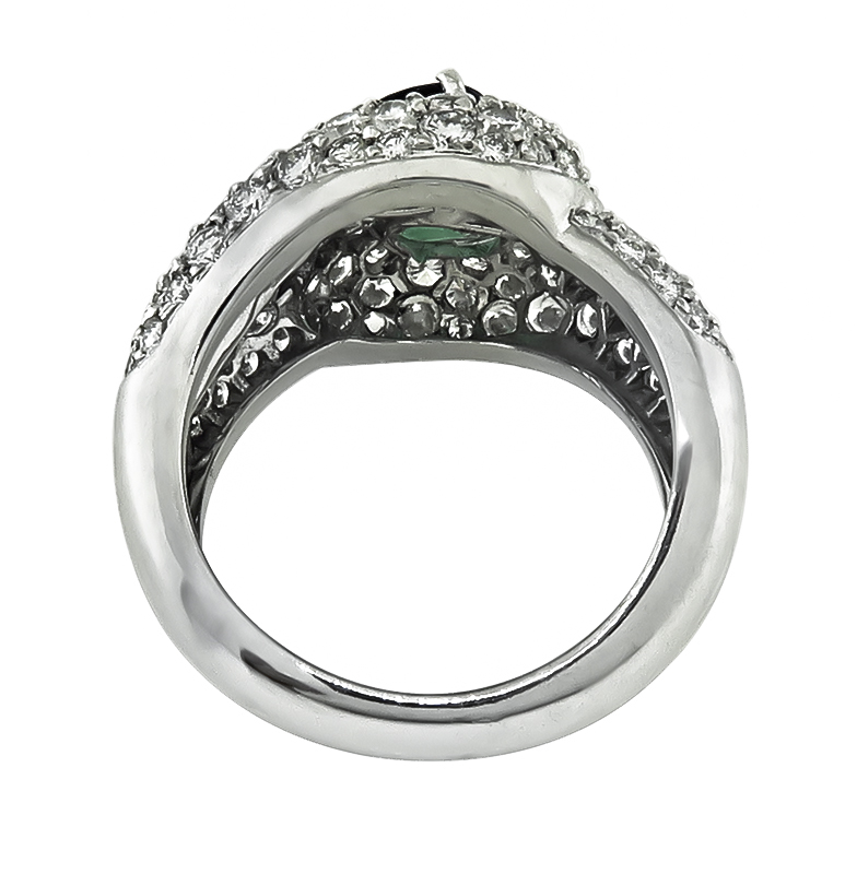 Estate 1.80ct Diamond 0.90ct Sapphire 0.75ct Emerald Ring