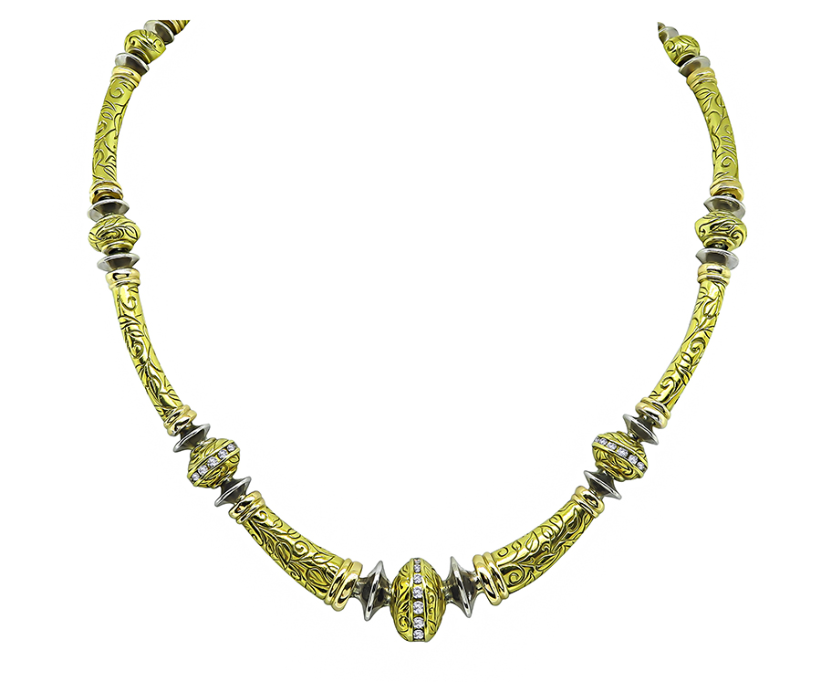 Estate Seidengang Diamond Gold Necklace