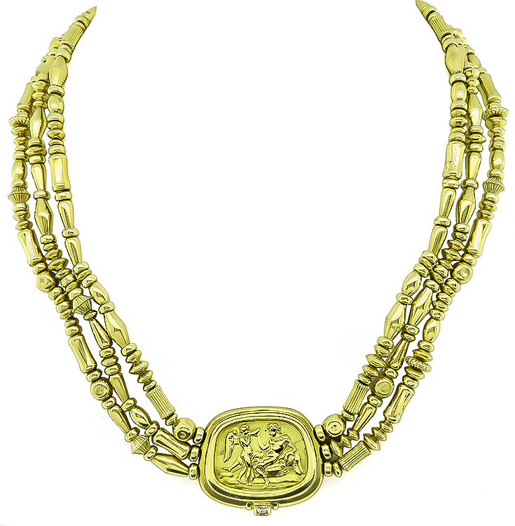 Estate Seidengang Greco Roman Gold Necklace