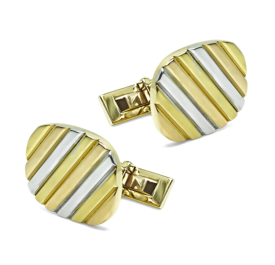 Estate Three Tone Gold Cufflinks