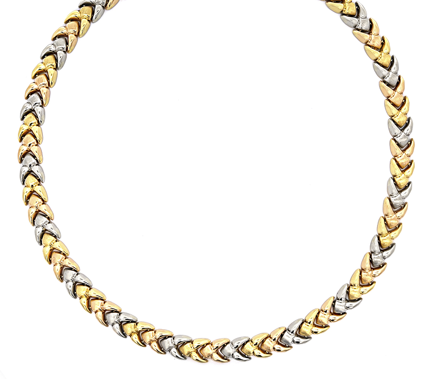 Estate Three Tone Gold Necklace