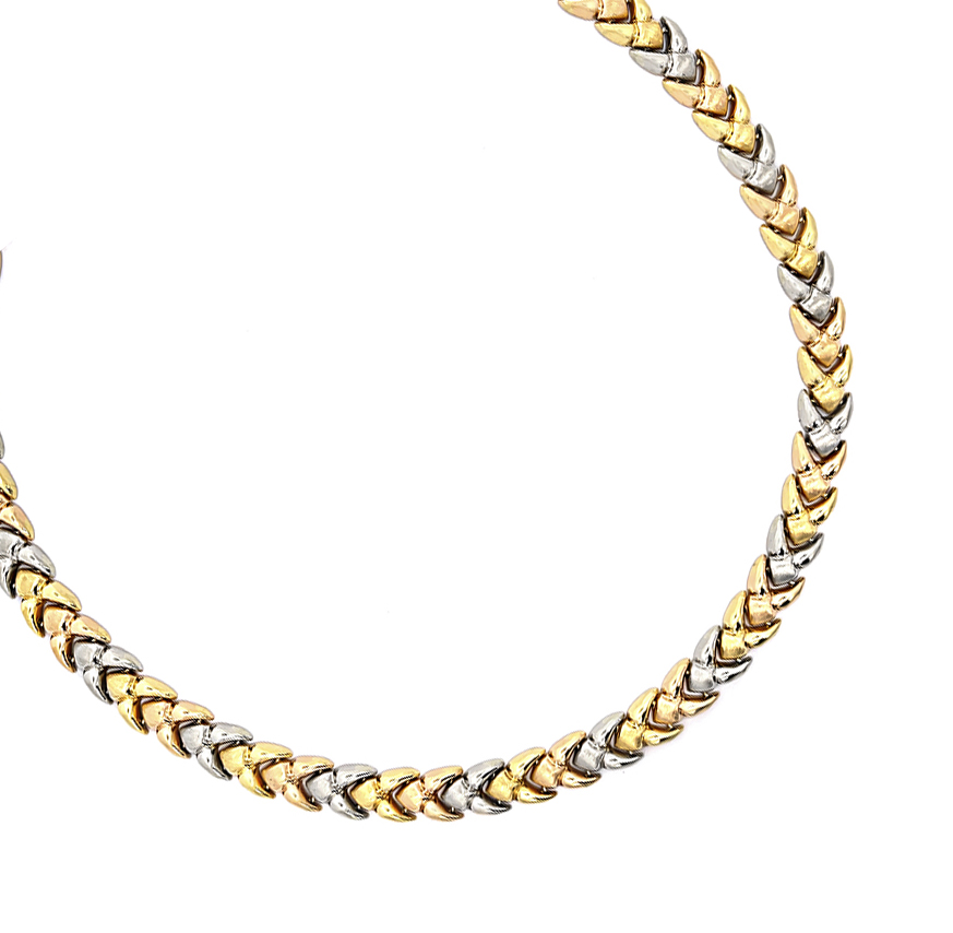 Estate Three Tone Gold Necklace