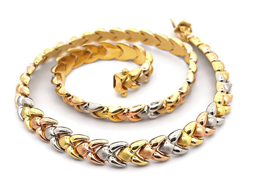 Estate Three Tone Gold Necklace