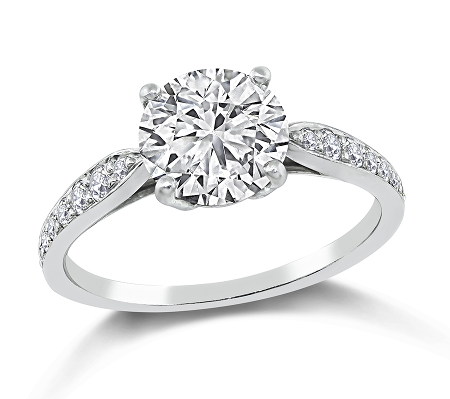 Estate Tiffany & Co 1.36ct Diamond Engagement Ring