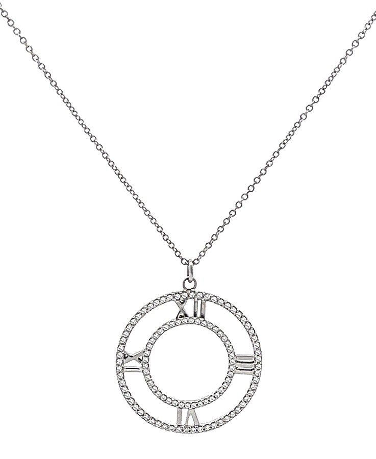 Estate Tiffany & Co 0.50ct Diamond Atlas Pendant Necklace