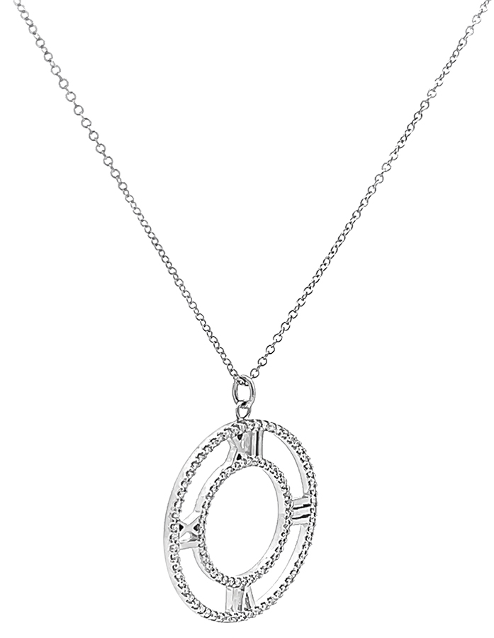 Estate Tiffany & Co 0.50ct Diamond Atlas Pendant Necklace